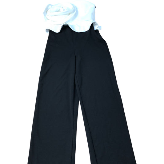River Island Jumpsuit Black & White Flower Detail