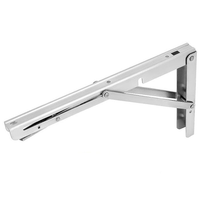 Folding Shelf Brackets 12" Silver Heavy Duty 150kg Load Capacity 2 Pack