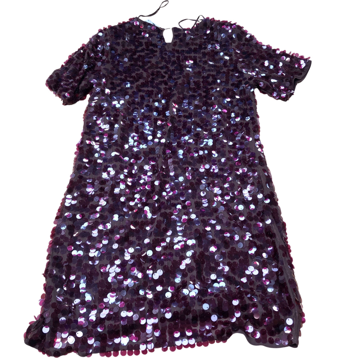 Sequin Dress UK10 Women's Short Sleeve Burgundy Party Dress