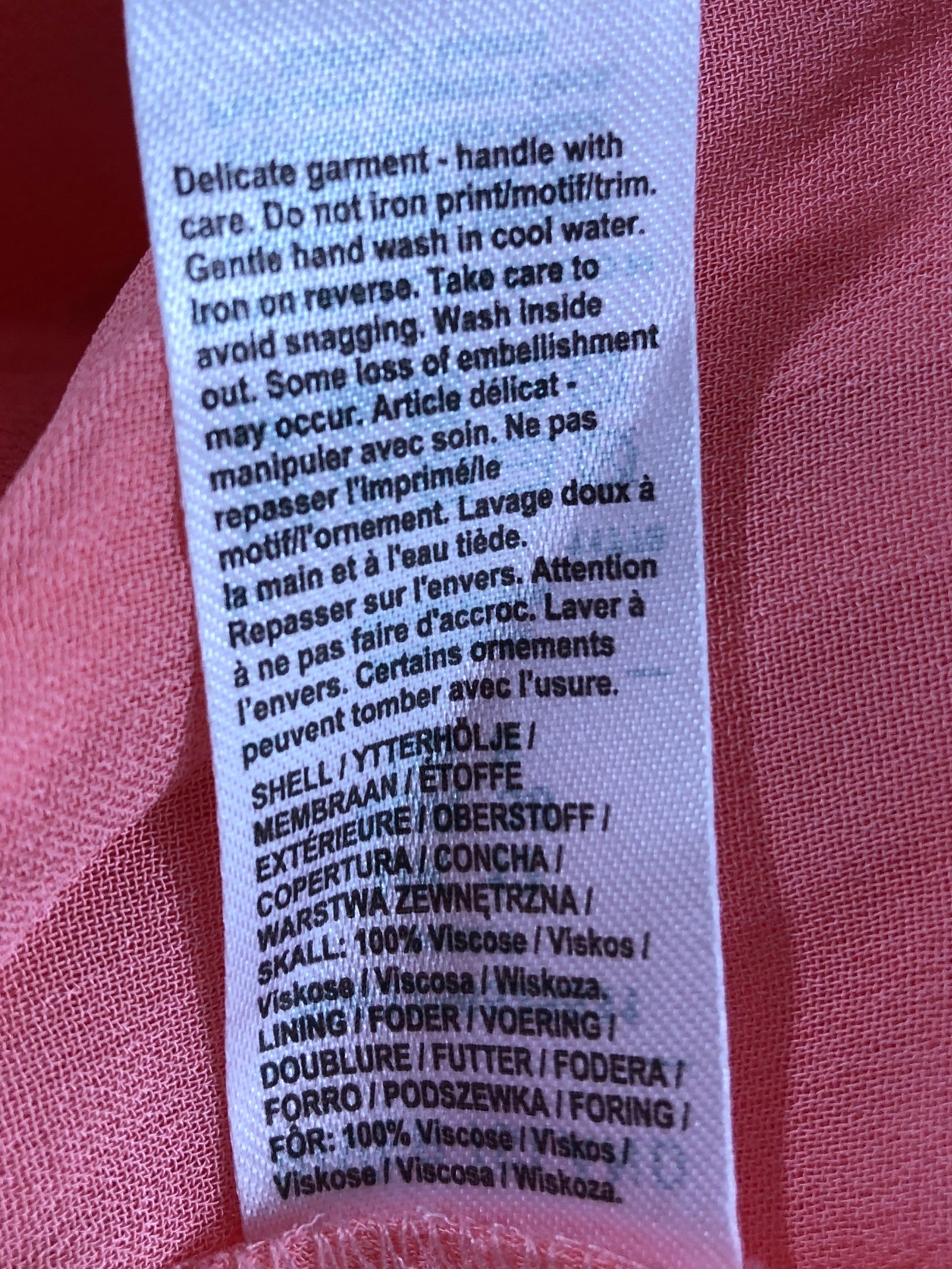 River Island Pink Floral Top UK12 Women's Casual Lightweight Viscose