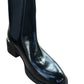 Chunky Heel Chelsea Boots UK Size 7 Women's Black Glossy Finish