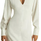 Women's Hattie V Neck Maxi Dress Cream Elegant Style Size 8