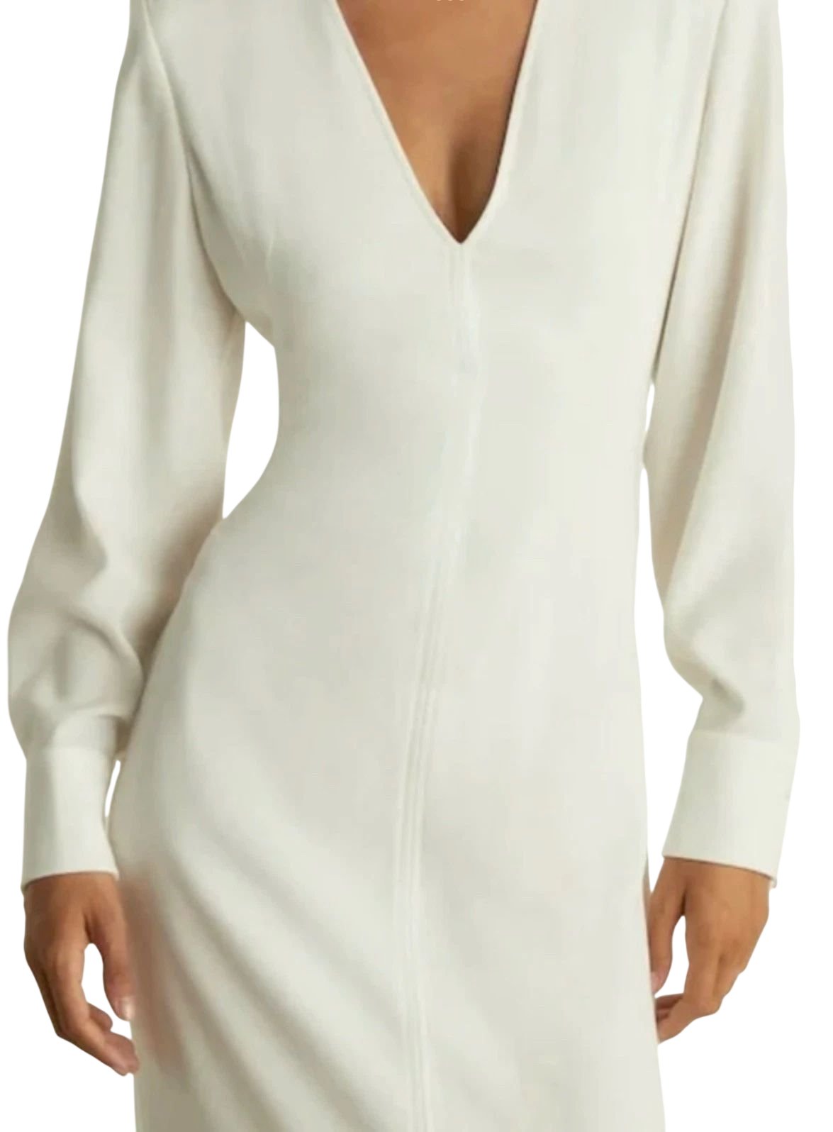 Women's Hattie V Neck Maxi Dress Cream Elegant Style Size 8