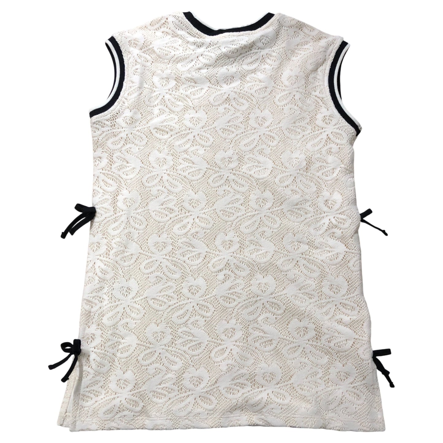 River Island Girls Dress 11-12 Years White Lace Sleeveless Floral Pattern