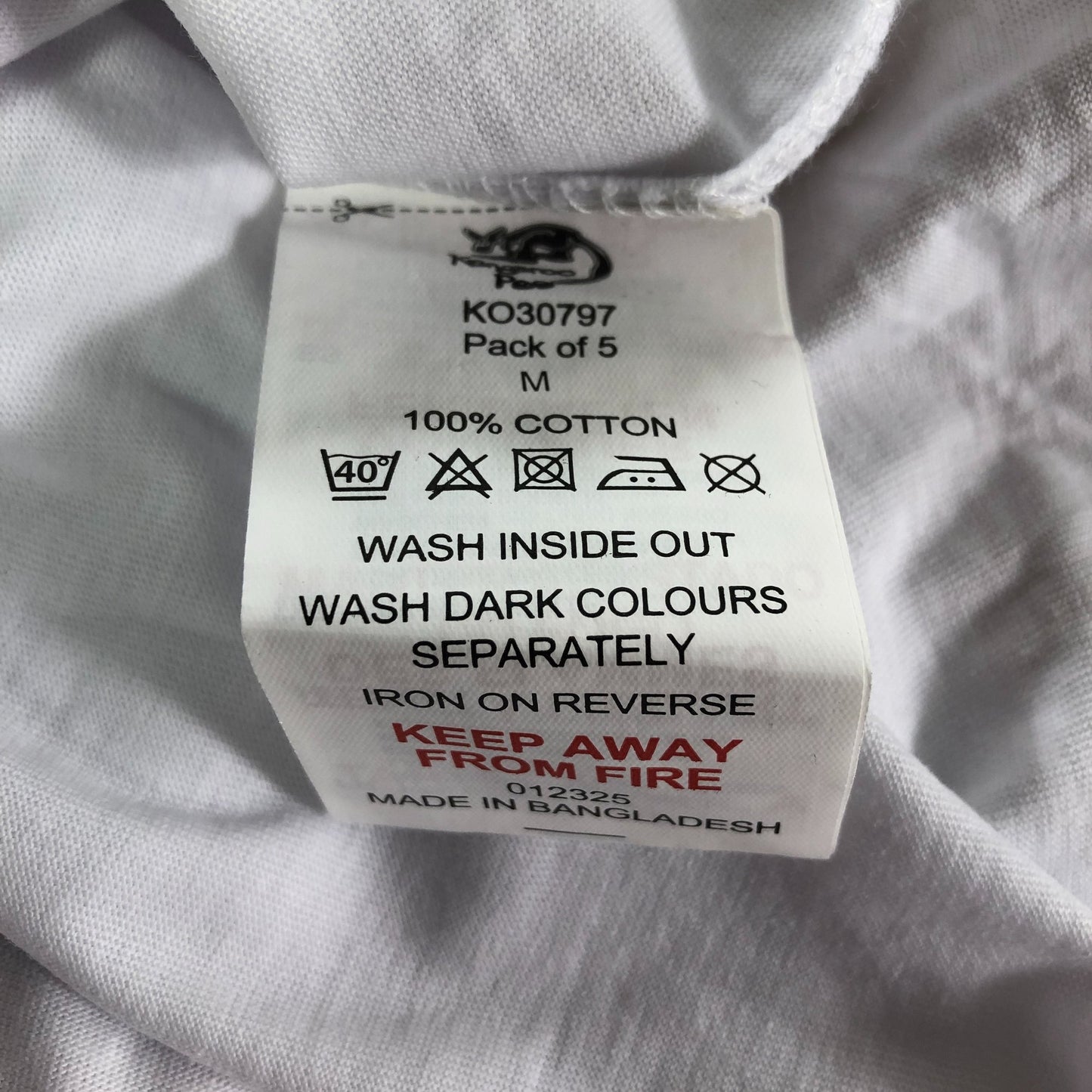Long Sleeve T-Shirt White 100 Percent Cotton Basic Top Medium