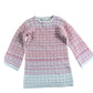 River Island Mini Pink Knit Dress 12-18 Months Girls Long Sleeve Chevrons