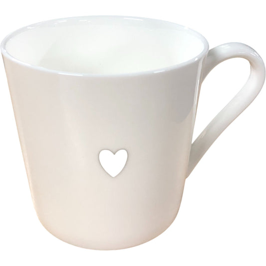 The White Company Bone China Mug Heart Design White