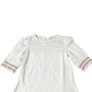Boden White Puff Sleeve Top Women's Rainbow Trim UK10