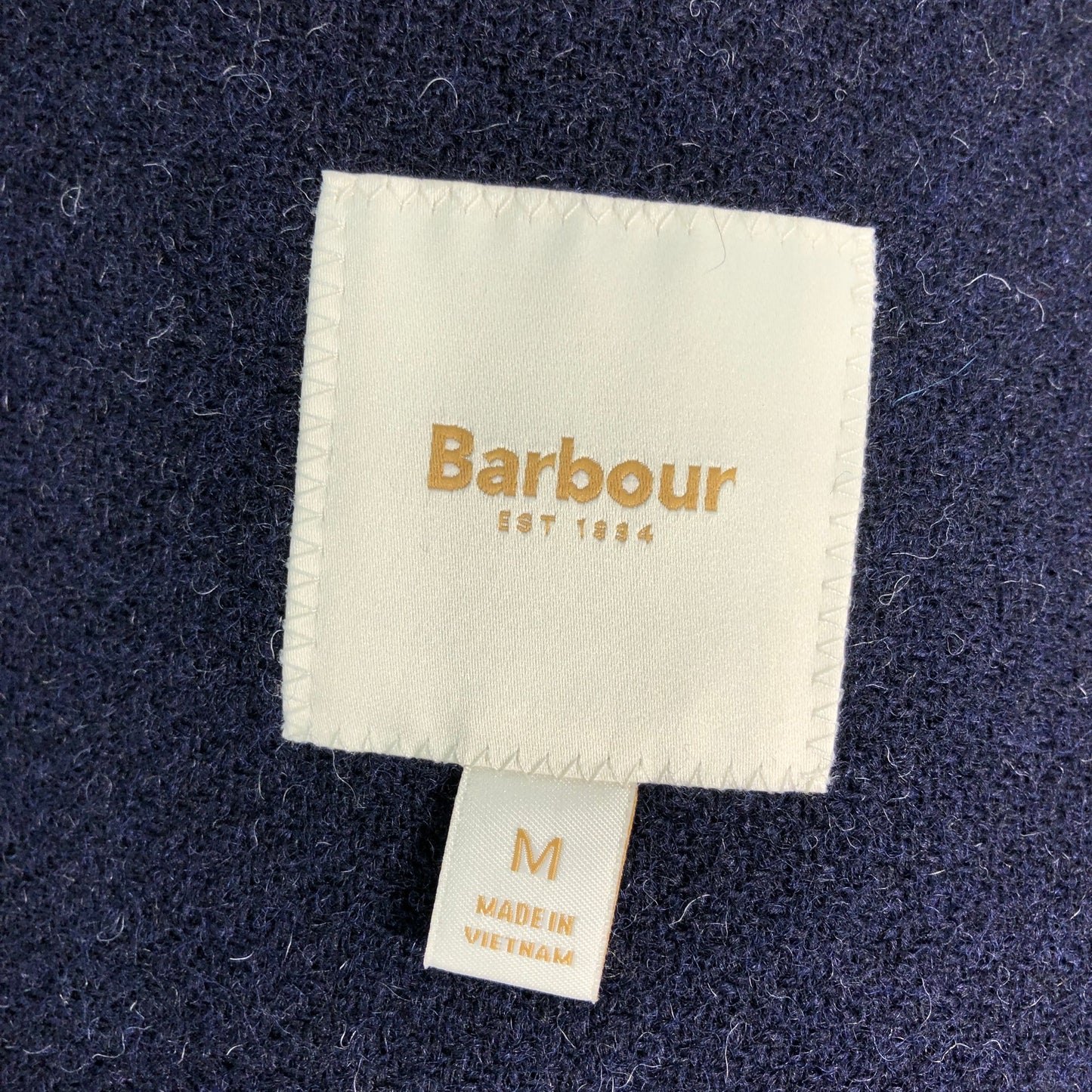 Barbour Men's Wool Overcoat Size M Navy Stylish Warm Button Front