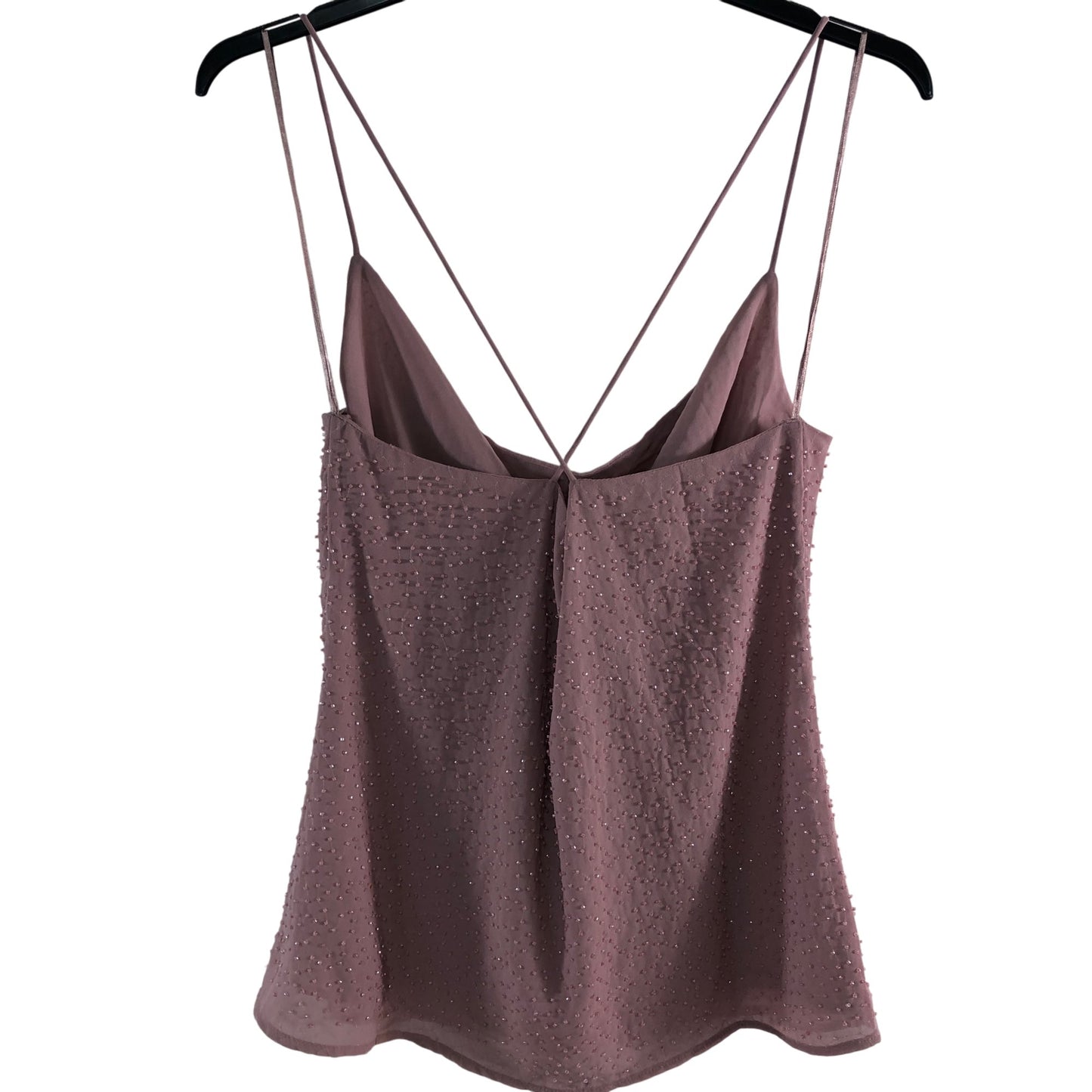 River Island UK16 Women's Cowl Neck Sleeveless Top Pink Beaded Design