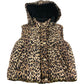 River Island Leopard Print Puffer Gilet UK2-3Years Kids Hooded
