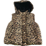 River Island Leopard Print Puffer Gilet UK2-3Years Kids Hooded