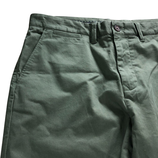 Crew Clothing Company Slim Fit 34L Men's Chinos Green Cotton Elasticated