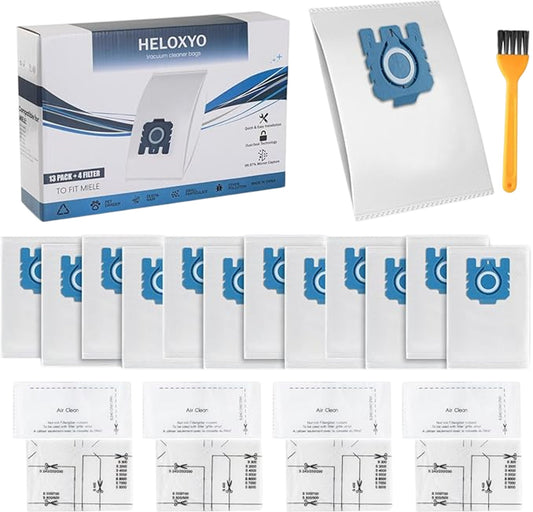 HELOXYO Vacuum Cleaner Bags To Fit Miele 18 Pack Plus 4 Filter Quick Clean