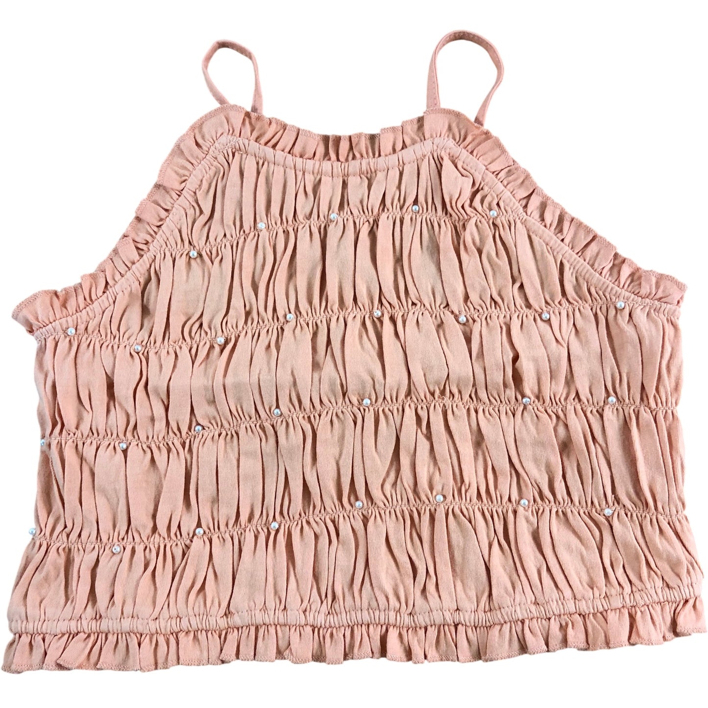 RIVER ISLAND Girls Coral Smocked Vest Top Size 9-10 Years Summer Casual Wear