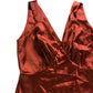 Rewritten Amelia Dress Size 10 Women's Burnt Orange Satin Elegant Evening
