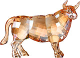 Gold Crystal Bull Figurine Art Glass Decorative Sculpture Unique Gift Home Decor