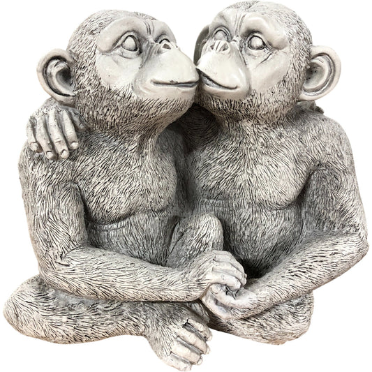 GardenMile Resin Kissing Monkeys Sculpture Figurine Cute Decorative Statues