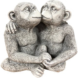 GardenMile Resin Kissing Monkeys Sculpture Figurine Cute Decorative Statues