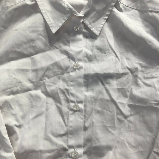 Baukjen Cropped White Shirt UK8 Women's Casual 100 Organic Cotton Long Sleeve