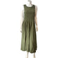 RIVER ISLAND Green Maxi Dress UK16 Women's Smocked Sleeveless Lightweight