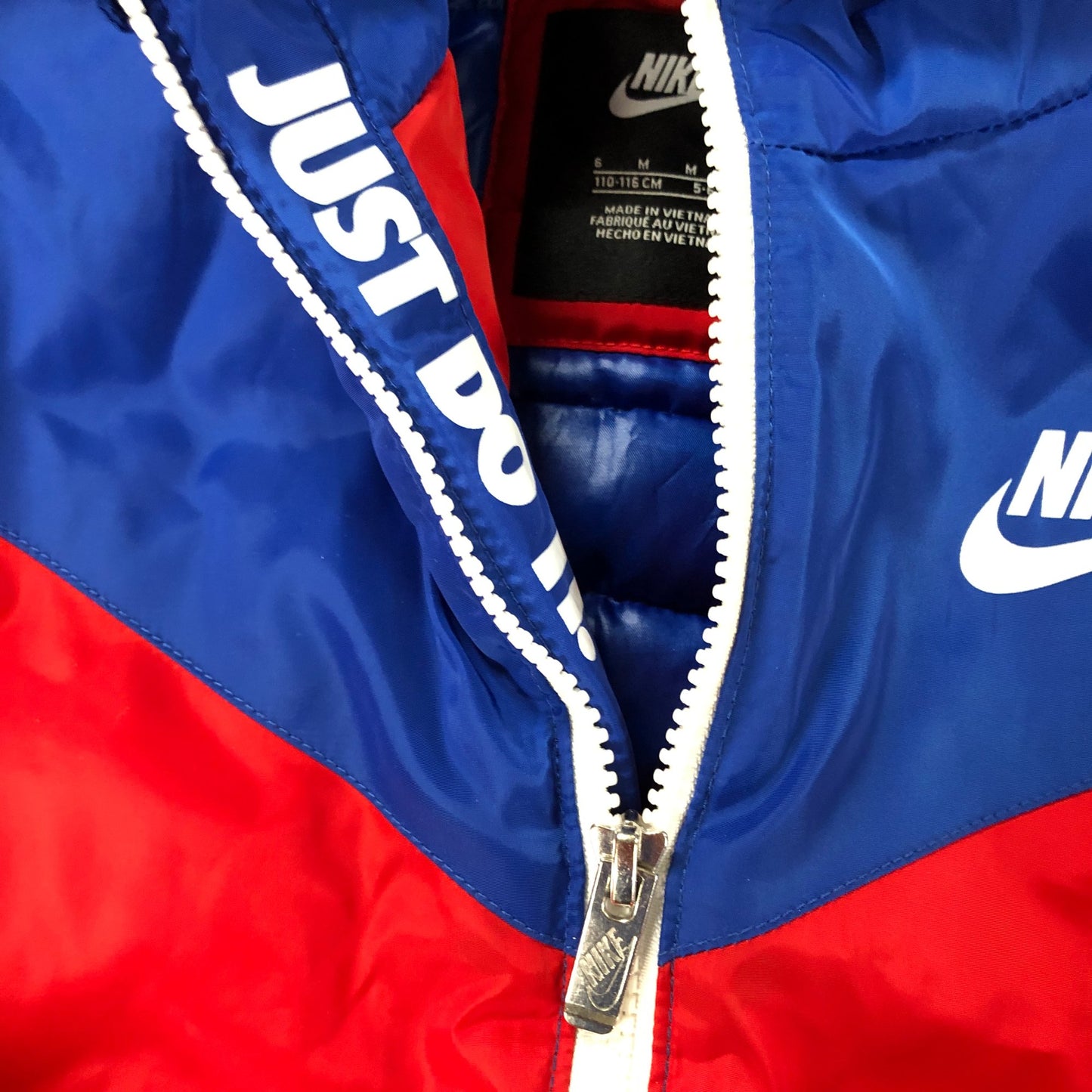 NIKE Kids Red Blue Jacket M 5-6 Years Lightweight Packable Hooded