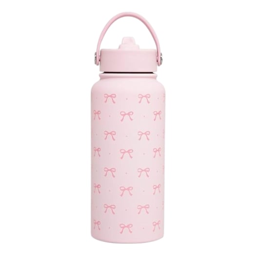 Cute Pink Water Bottle 100% Leak Proof 25.7cm Reusable Drink Container
