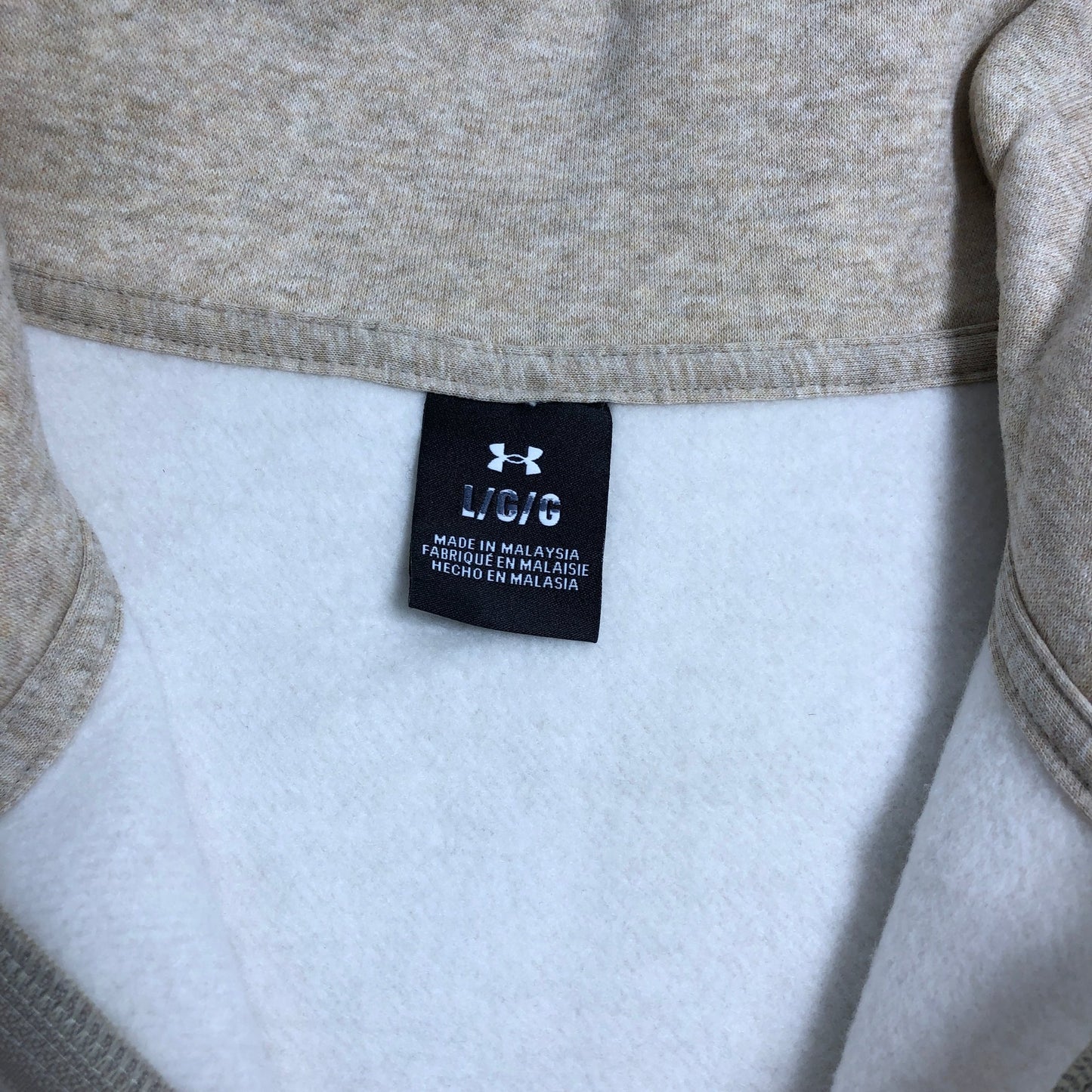 Under Armour Icon Fleece Hoodie Women’s Large LG Light Beige Sportswear