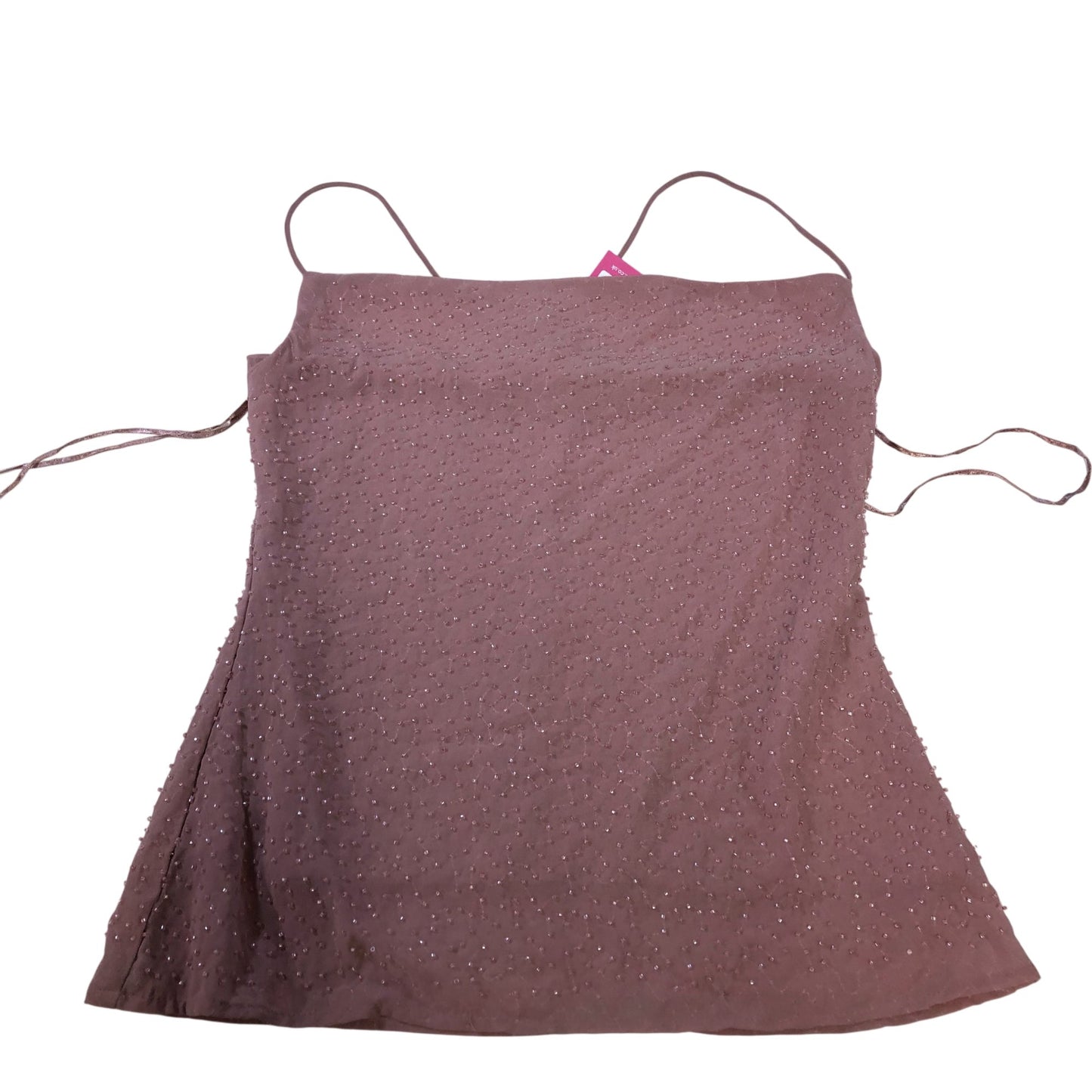 River Island UK8 Women's Pink Spaghetti Strap Tank Top Embellished Design