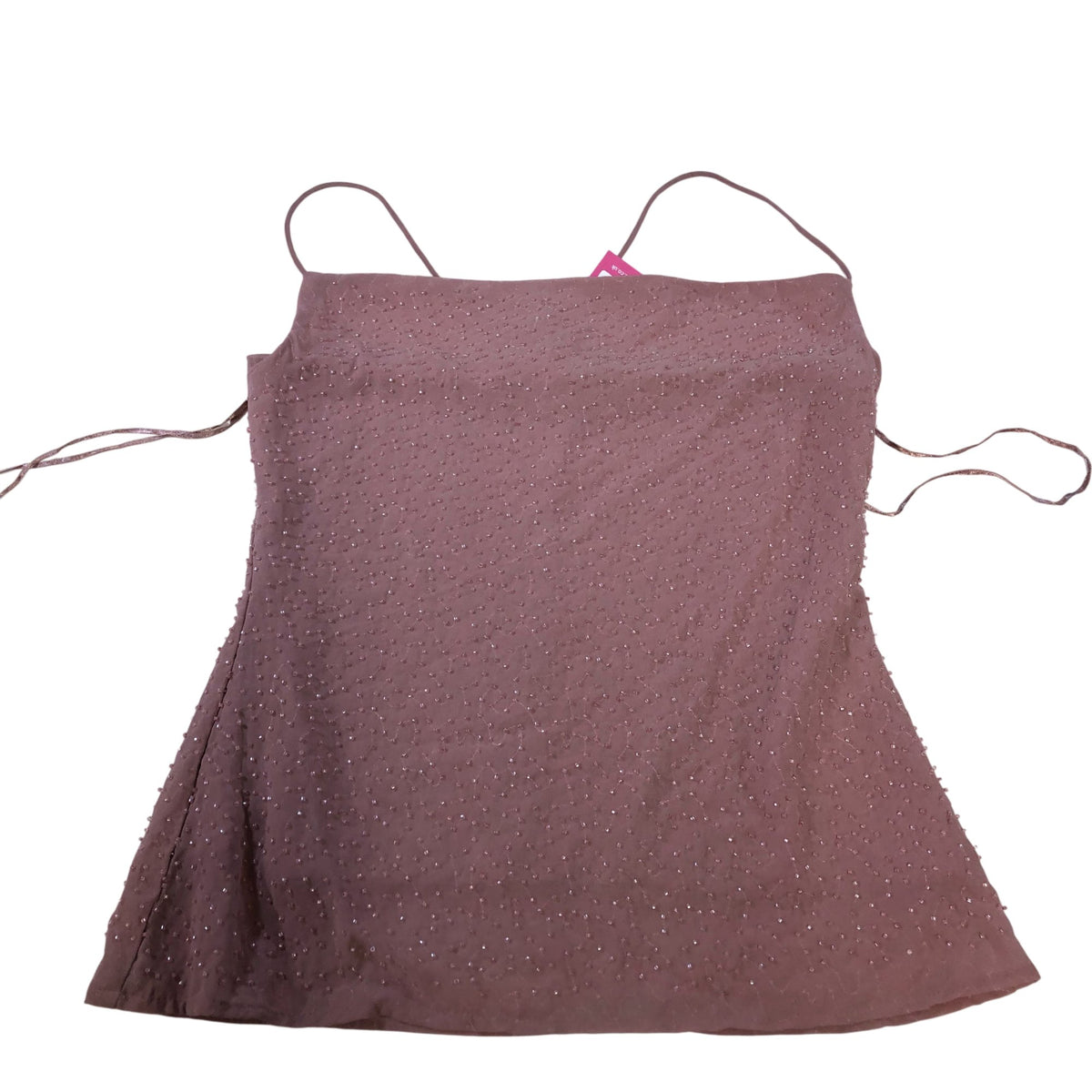 River Island UK8 Women's Pink Spaghetti Strap Tank Top Embellished Design