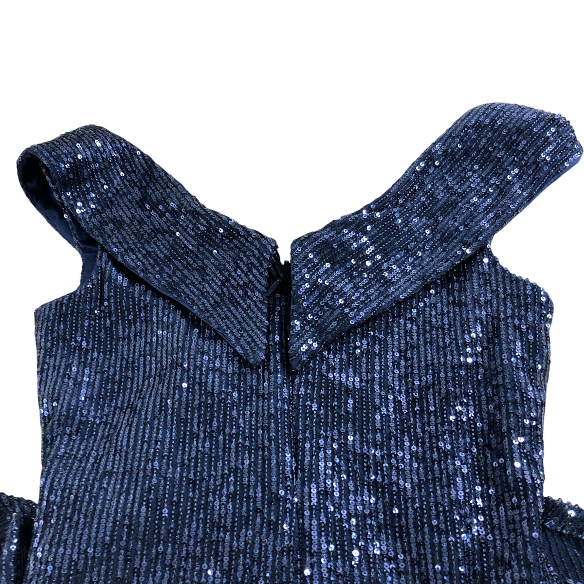 Sequin Evening Dress UK Size 10 Women's Navy Blue Party Wear Gown