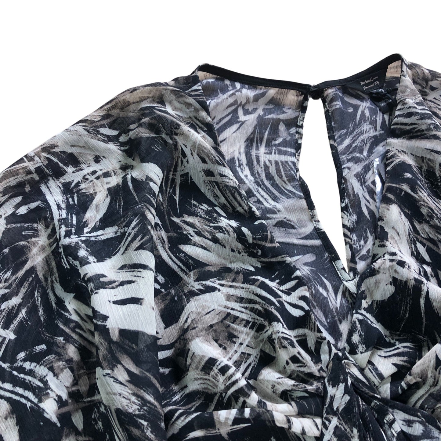 River Island Brown Abstract Cape Mini Dress - Size 8