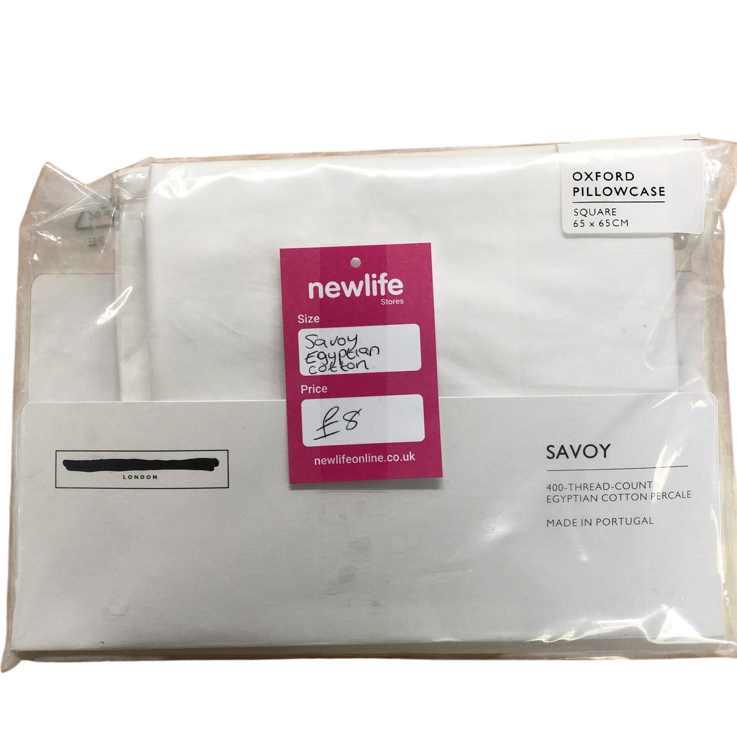 The White Company Savoy Oxford Pillowcase Square 65x65cm 400 Thread Count