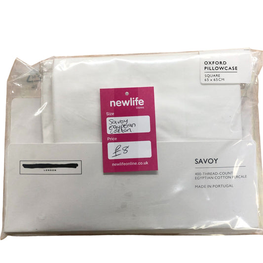 The White Company Savoy Oxford Pillowcase Square 65x65cm 400 Thread Count