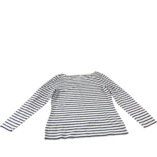 Boden White/Navy Striped Long Sleeve Top - Size 12