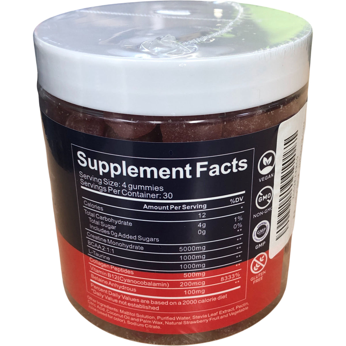 CAUMIES Creatine Gummies 5000mg 120 Gummies Strawberry Flavour Vegan Supplement