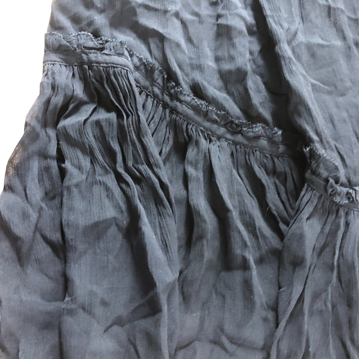 AllSaints Black Sheer Tiered Vest Top - Size 14