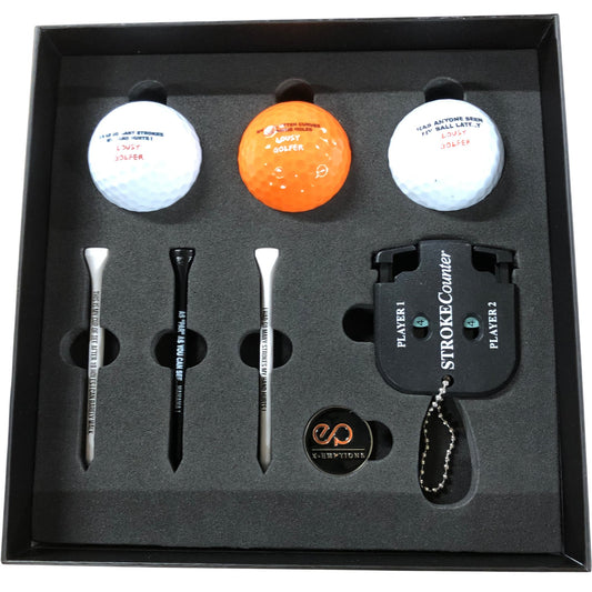 X-EMPTIONS Lousy Golfer Fun Golf Accessory Set with Golf Balls and Tees
