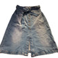 Denim Skirt UK14 Women's Button Front Midi Length Blue Cotton