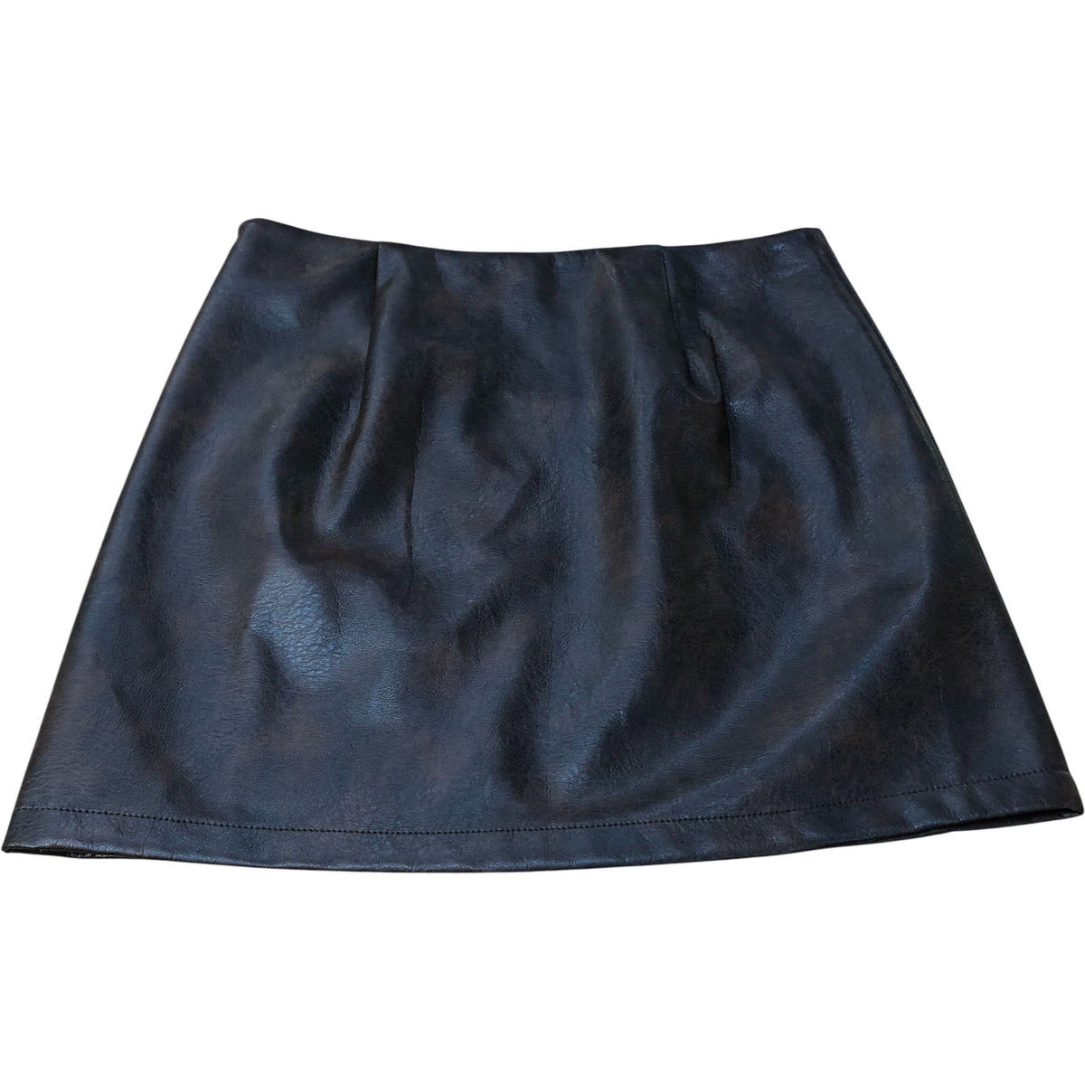 River Island Faux Leather Mini Skirt Size 12 Women's Brown Stylish Design