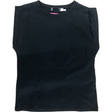 Branded Black T-Shirt Women's Cotton Short Sleeve Top UK6