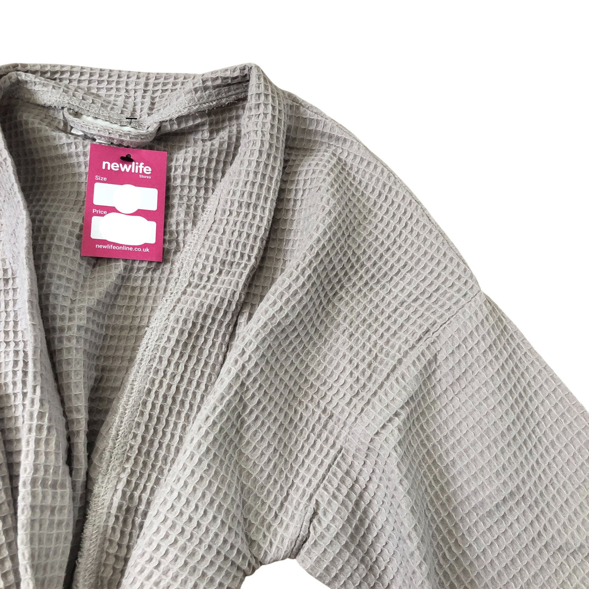 Grey Waffle Robe Organic Cotton Blend Size L