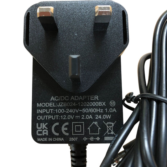 AC DC Adapter Model JZB024 12020000BX 12V 2A Power Supply Charger UK Plug