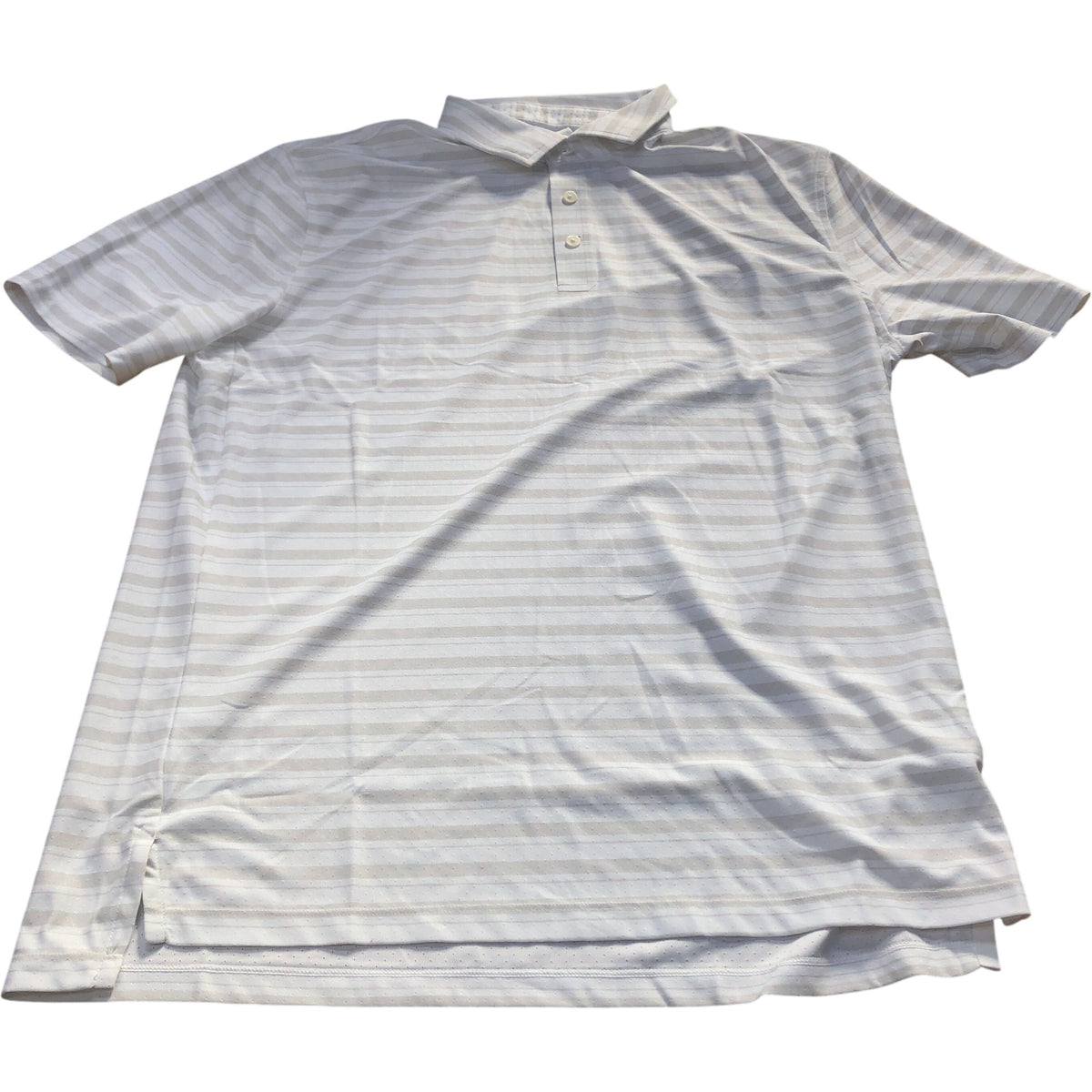 Nike Dri-FIT Polo Shirt Medium Men's White Striped Sports Wear Comfy Fit