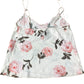 Floral Print White Tank Top And Denim Peplum Top Set Women's Size UK6