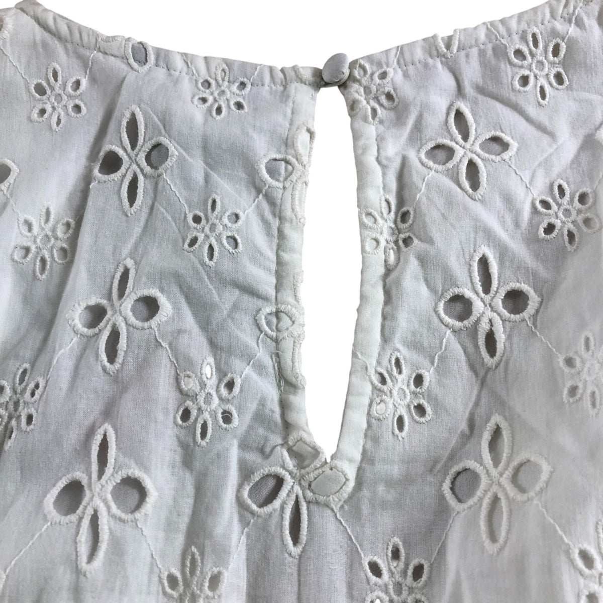River Island White Peplum Top UK6 Women's Embroidered Long Sleeve Blouse