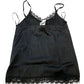 River Island Black Lace Camisole Top UK6 Women's With Floral Detail