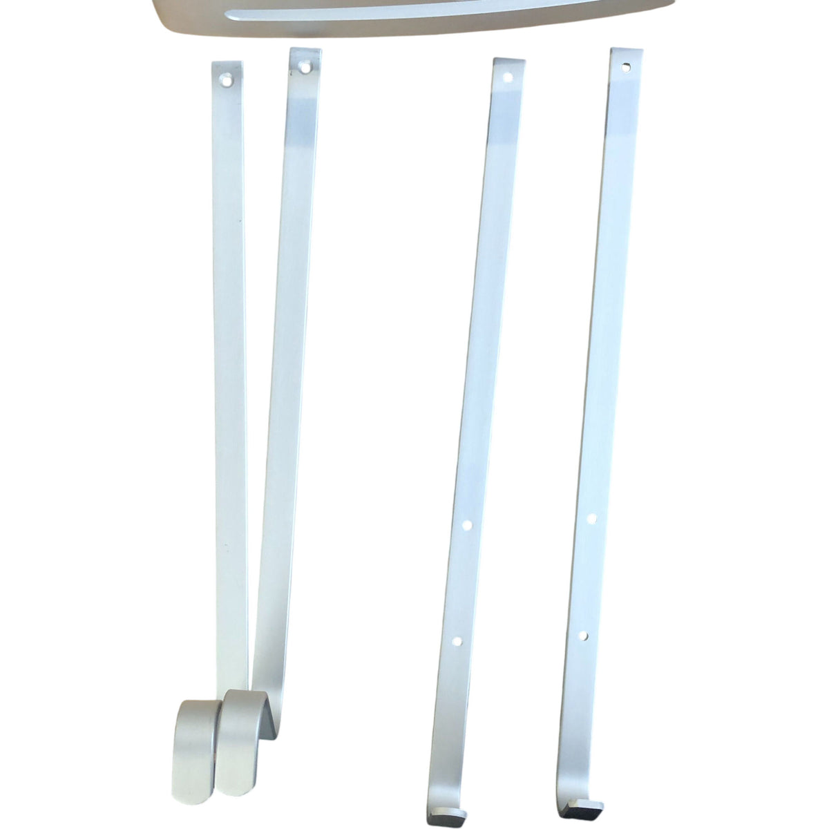 Bathroom Storage Shelves With Hooks Set Of Two Durable Metal Silver