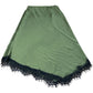 River Island Green Lace Trim Midi Skirt UK8 Women's Casual Stretchy Fit