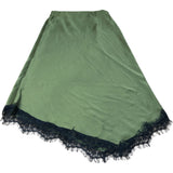 River Island Green Lace Trim Midi Skirt UK8 Women's Casual Stretchy Fit